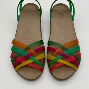 CROCS Women's Multicolor Strappy Sandals Rainbow Jellies Size 6